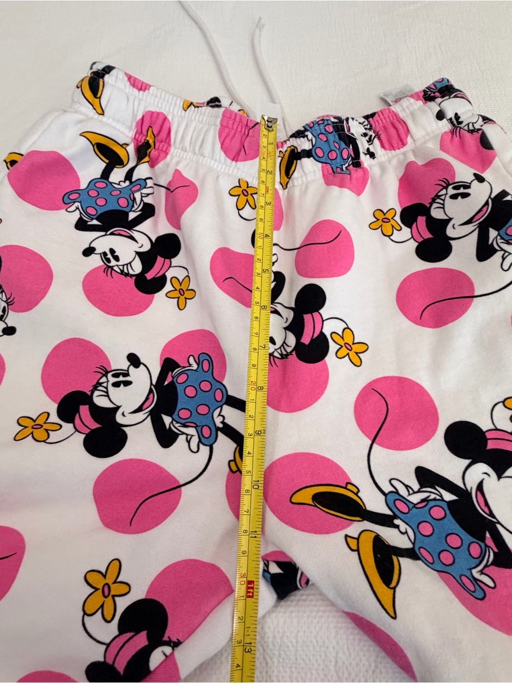 Disney Parks Minnie Mouse Pink & White Polka Dot Sweat Pants Joggers Size M - Picture 6 of 7
